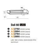 Kinkiety łazienkowe - Azzardo DALI 60 4000K BLACK 1xLED Ścienna Czarny IP44 AZ2895 - produkt 4