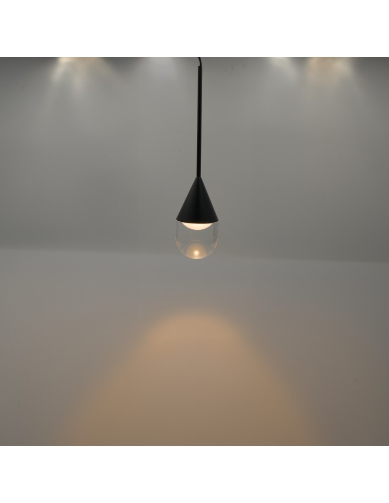 YASKR Lampa Wisząca Nata 1xLED czarna PL0104-BK   YASKR Lampa Wisząca Nata 1xLED czarna PL0104-BK