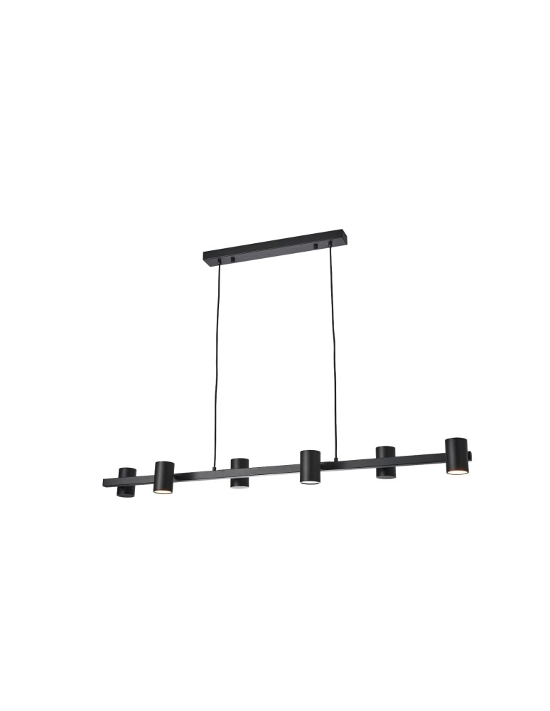 YASKR Lampa Wisząca Noe Long 6xGU10 czarna PL0111-BK   YASKR Lampa Wisząca Noe Long 6xGU10 czarna PL0111-BK
