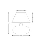 Lampy stołowe z abażurem - Zuma Line stołowa MERSIN transparentna podstawa abażur biały 1xE27 5512WH - produkt 4