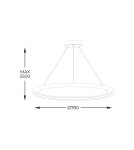 Lampy wiszące okręgi - Zuma Line Wisząca CIRCLE LED 50W 3000K śr 78cm dł. linek 250cm LA0721/1 - BK - product 8