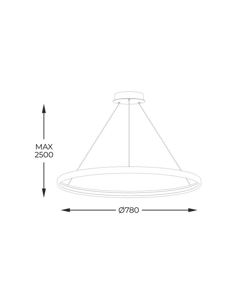 Zuma Line Wisząca CIRCLE LED 50W 3000K śr 78cm dł. linek 250cm LA0721/1 - BK