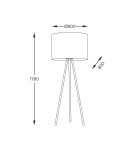 Lampy podłogowe trójnóg - Zuma Line Nallu Lampa Podłogowa Biała Czarny / Biały 3112 - product 2