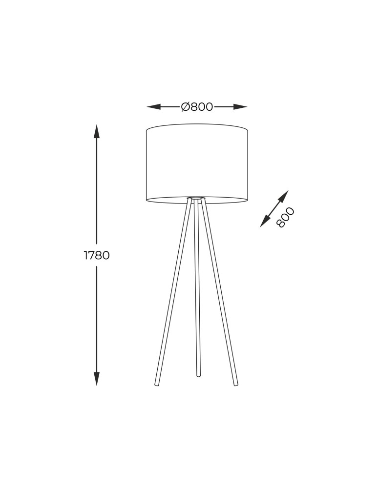 Lampy podłogowe trójnóg - Zuma Line Nallu Lampa Podłogowa Biała Czarny / Biały 3112 - product kolory-swiatla.pl 2