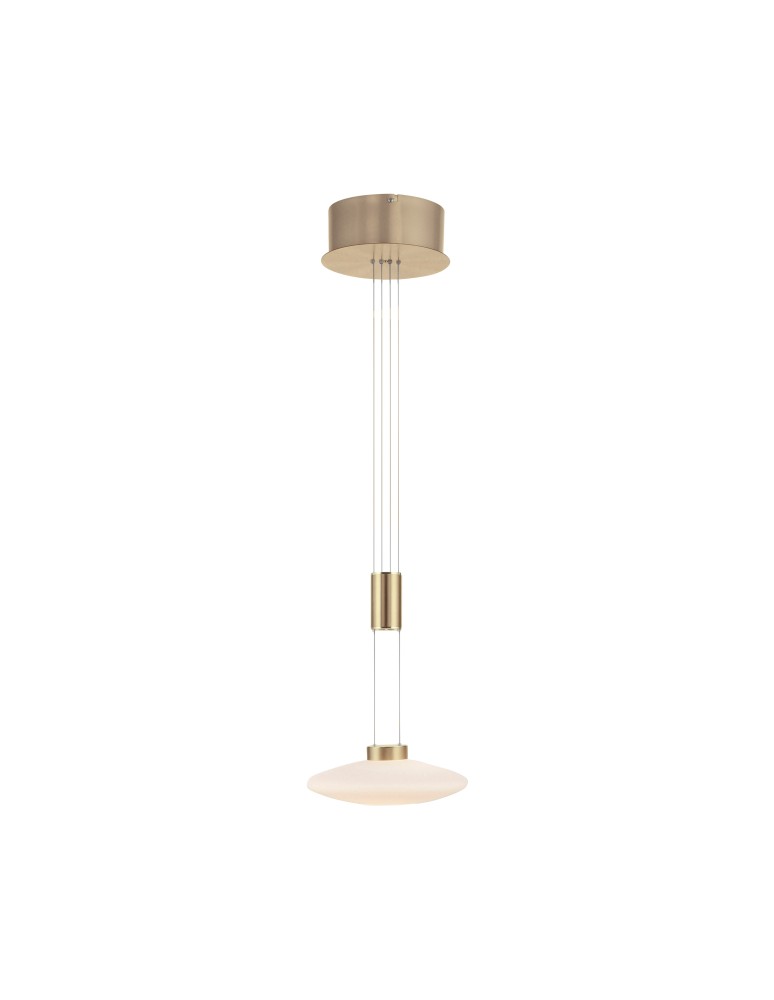 Lampy wiszące - Paul Neuhaus Lautada Wisząca Regulowana Wysokość 120-200cm Ściemniana Płynnie Zwykłym Włącznikiem Mosiądz Mat 2080-60 - product kolory-swiatla.pl 2