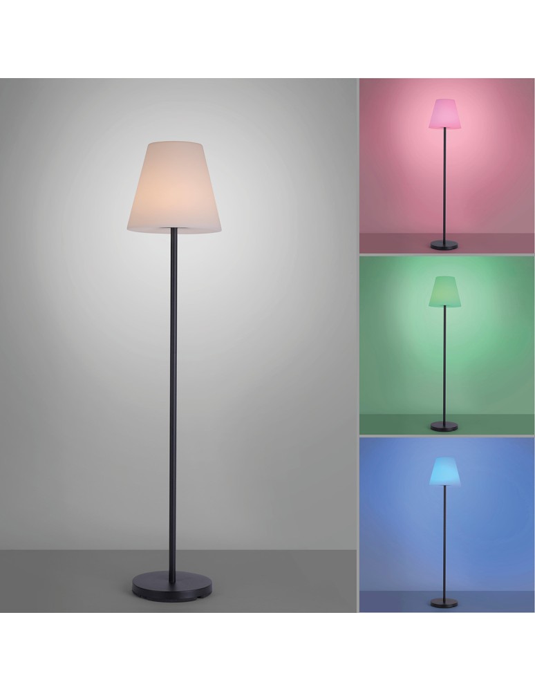 Lampy ogrodowe przenośne - Leuchten Direkt Holly Podłogowa Przenośna Dom-Ogród Ip54 Zmienna Barwa Światła Rgb Ładowania Usb Czarny 19826-18 - product kolory-swiatla.pl 2