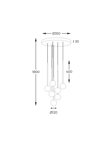 Zuma Line Ali Lampa Wisząca 5642 czarny - produkt 2