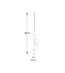 Lampy wiszące kule - Zuma Line Ali Lampa Wisząca 5648 czarny - product 2