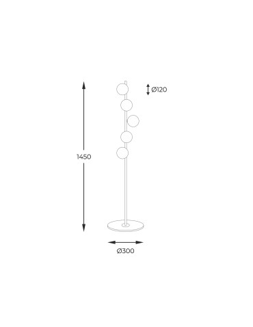 Zuma Line Ali Lampa Podłogowa 5649 czarny - produkt 2