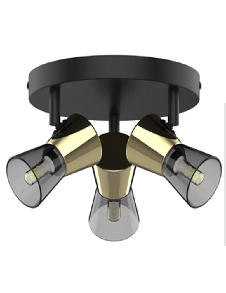 Lampy sufitowe reflektory - Zuma Line Cento Lampa Sufitowa CK220532-3BG czarny mat - product kolory-swiatla.pl 2