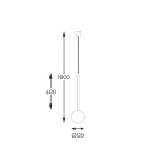 Lampy wiszące kule - Zuma Line Ali Lampa Wisząca Czarny / Złoty 5639 - product 2