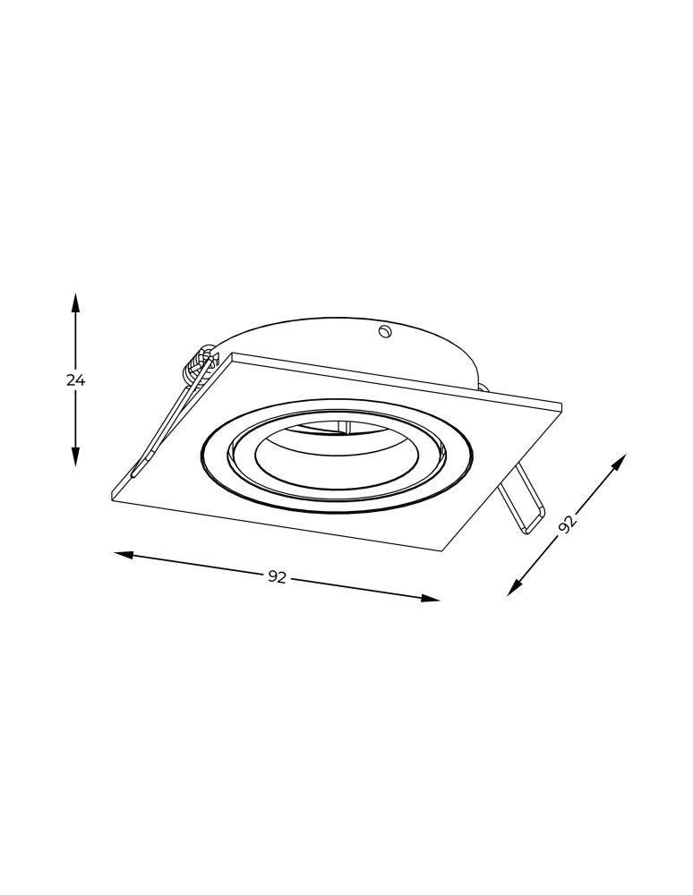 Lampy podtynkowe kwadratowe - Zuma Line Rondoo Spot ARGU10-041-N czarny - product kolory-swiatla.pl 2