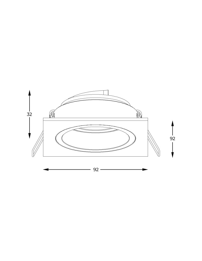 Lampy podtynkowe kwadratowe - Zuma Line Chuck Spot 92704-N czarny - product kolory-swiatla.pl 2