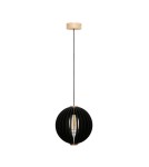 Lampy wiszące drewniane - Zuma Line Orb Lampa Wisząca Czarny / Drewno 7510244 - product 2