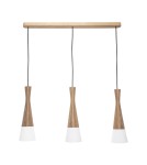 Lampy wiszące na listwie - Zuma Line Cone Lampa Wisząca Biały / Drewno 8511303 - product 2