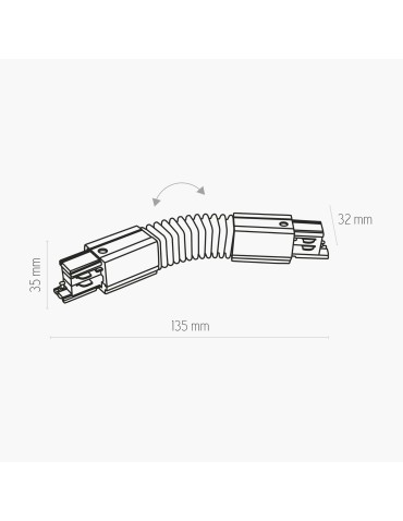 Zuma Line Łącznik Elastyczny Trójobwodowy (3-Fazowy) Czarny 8050 - produkt 2