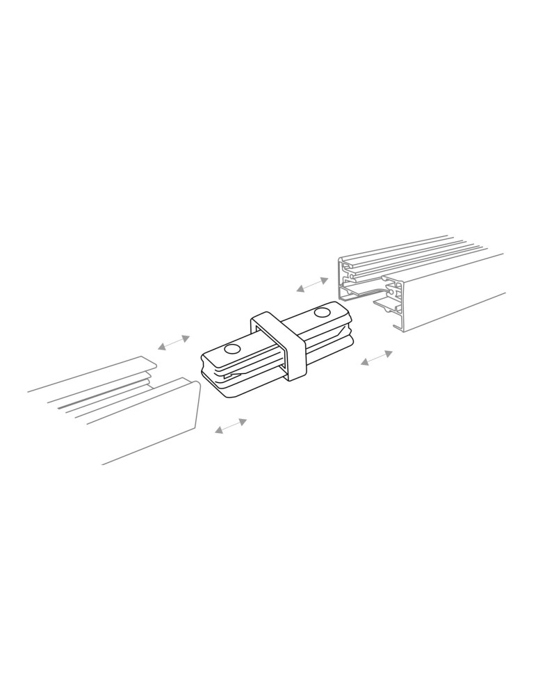 Akcesoria do szynoprzewodów 1 fazowych - Zuma Line Łącznik Prosty Ukryty Jednoobwodowy (1-Fazowy) Czarny 2050 - product kolory-swiatla.pl 2