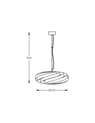 Zuma Line Lampa wisząca VENTO 60 cm czarna/black - produkt 2