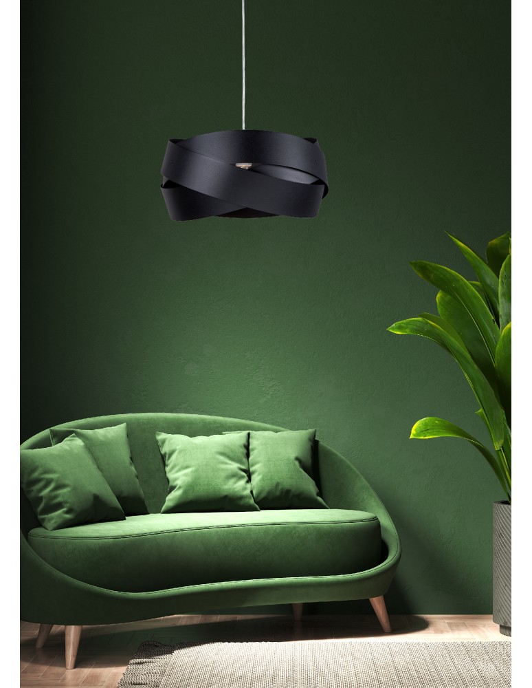 Lampy wiszące czarne - Zuma Line Lampa wisząca TORNADO 40 cm czarna/black 1114 - product kolory-swiatla.pl 3