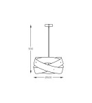 Lampy wiszące nowoczesne - Zuma Line Lampa wisząca TORNADO 50 cm biała/white 1117 - produkt 5