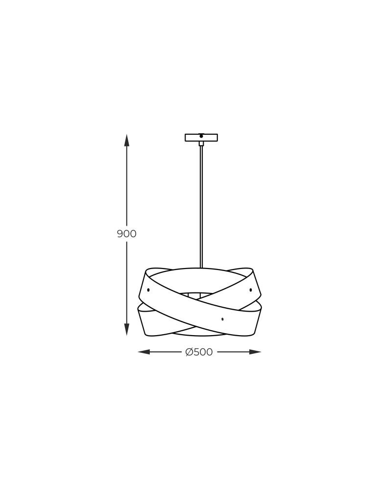 Zuma Line Lampa wisząca TORNADO 50 cm czarna/black 1118