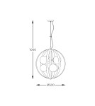 Lampy wiszące kule - Zuma Line Lampa wisząca NELA 50 cm czarno-złota /black-gold - product 2