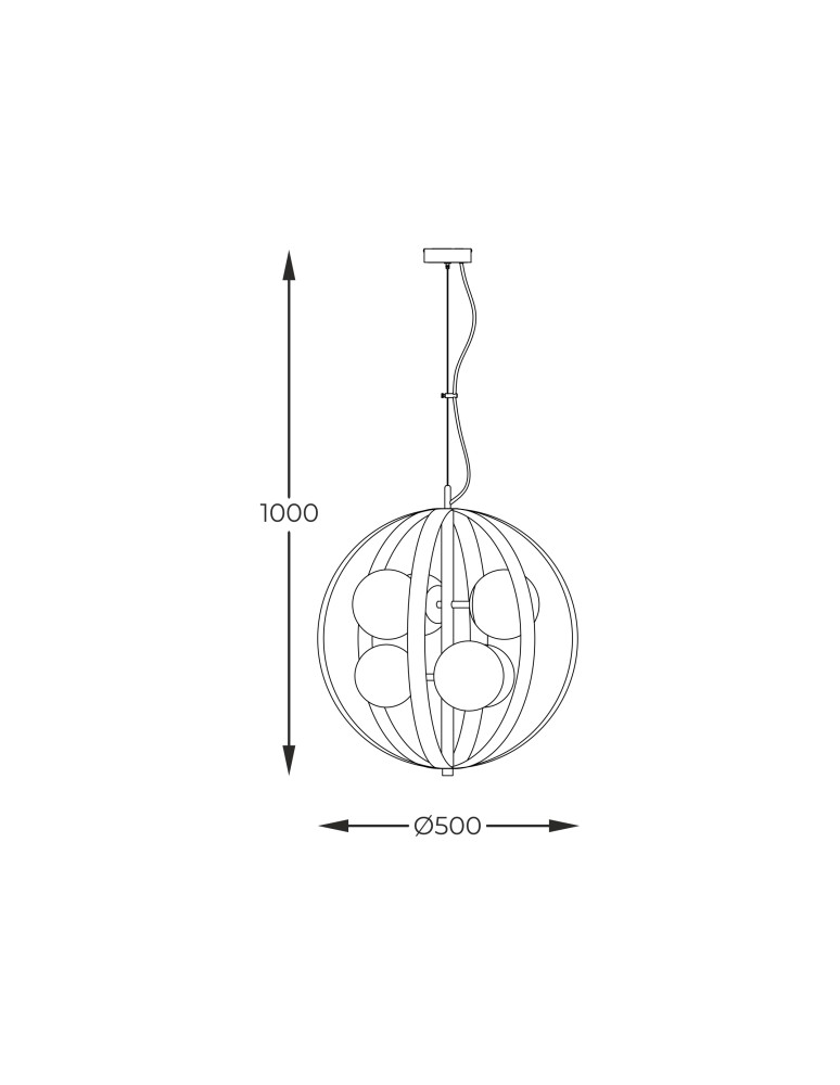 Lampy wiszące kule - Zuma Line Lampa wisząca NELA 50 cm czarno-złota /black-gold - product kolory-swiatla.pl 2
