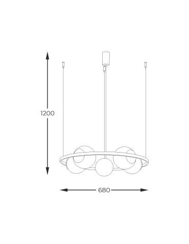 Zuma Line Orbit 5 Lampa Wisząca 5Xe27 Kule Czarny 5011 - produkt 2