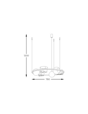 Zuma Line Plant 3 Lampa Wisząca Na Doniczki Kwiaty 3Xe27 Kule Czarny 5005 - produkt 2
