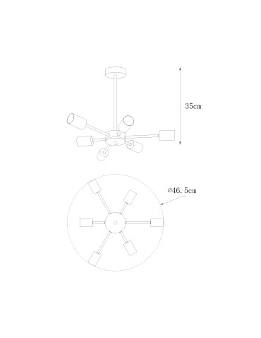 Zuma Line Mandi Lampa Sufitowa Czarny Mat / Złoty Połysk A8100-6 - product 2