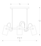 Lampy wiszące - Zuma Line Resi Lampa Wisząca Czarny Matowy / Złoty A8162-3A - product 2