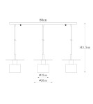 Lampy wiszące na listwie - Zuma Line Sarda Lampa Wisząca Złoty A8183-3A - produkt 2