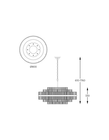 Zuma Line Constantinople Lampa Wisząca Kryształ Szczotkowany Mosiądz P0567-16A-2Gac - produkt 2