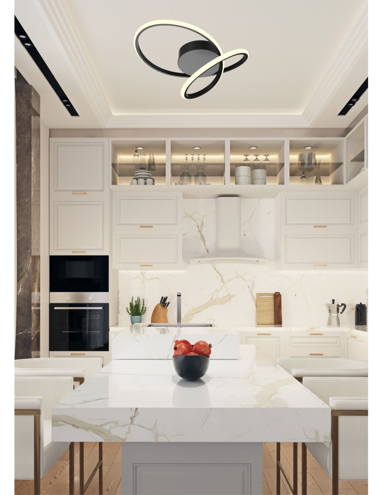 Lampy sufitowe LED - Zuma Line Clint Lampa Sufitowa Nowoczesna Czarny Mx6354-1-3Bt - product kolory-swiatla.pl 2