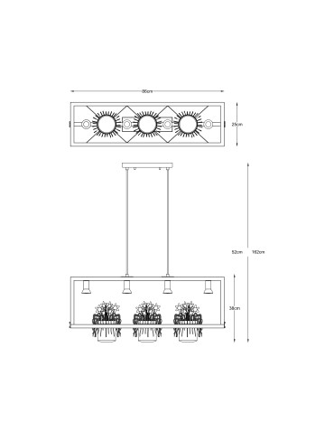 Zuma Line Planter Lampa Wisząca Na Kwiaty Czarny P0536-04B-P7Ab - produkt 2