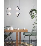 Lampy wiszące kule - Zuma Line Helix 4 Lampa Wisząca Kule Szklane 4Xe14 Czarny / Biały 5016 - produkt 2