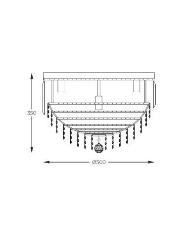 Zuma Line Charlotte Lampa Sufitowa Złoty / Przezroczysty Fc19003/7 - produkt 2