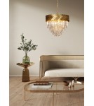 Lampy wiszące glamour - Zuma Line Lyon Lampa Wisząca Złoty / Przezroczysty 23910/9 - product 2