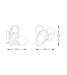 Kinkiety - Zuma Line Arlon Kinkiet Matowy Złoty / Dymne Szare Szkło / Bursztynowe Szkło Mb4922-2-Egbdn - product 2