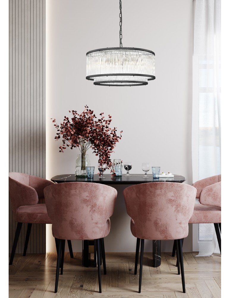 Lampy wiszące - Zuma Line Sergio Lampa Wisząca Czarny Mat P0528-06H-P7Ac - product kolory-swiatla.pl 2