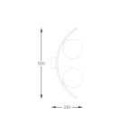 Kinkiety - Zuma Line Helix Kinkiet Kule Szklane 2Xe14 Czarny / Białe Szkło 5015 - product 2