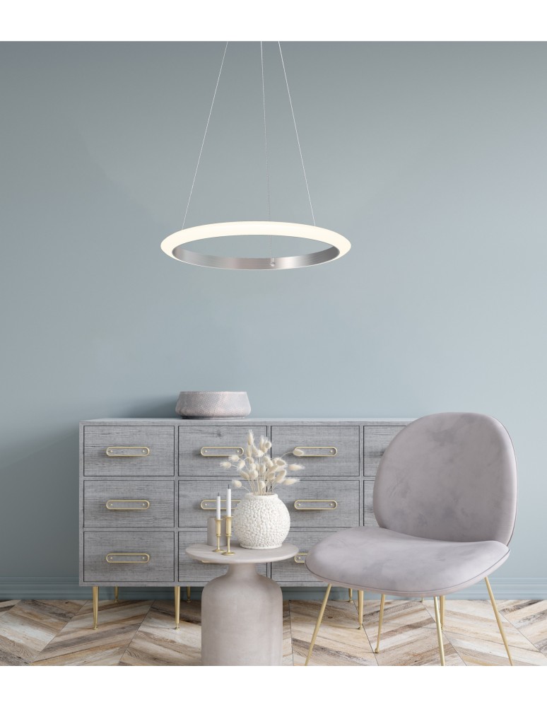 Lampy wiszące okręgi - Zuma Line Newa Lampa Wisząca Ring Aluminium 11677 - product kolory-swiatla.pl 2