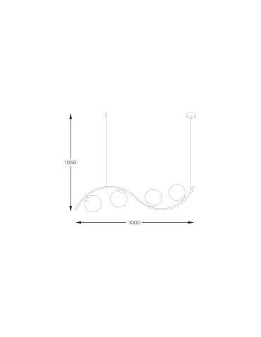 Zuma Line Wave 4 Big Lampa Wisząca Czarny/Białe Szkło 5014 - produkt 2
