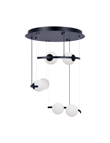 Zuma Line Helix 6 Lampa Wisząca Czarny/Białe Szkło 5017 - produkt 2
