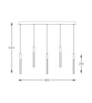 Lampy wiszące na listwie - Zuma Line Eliot Lampa Wisząca Jasne Drewno/ Czarny Mat Md4768-5-3Bmt - product 2