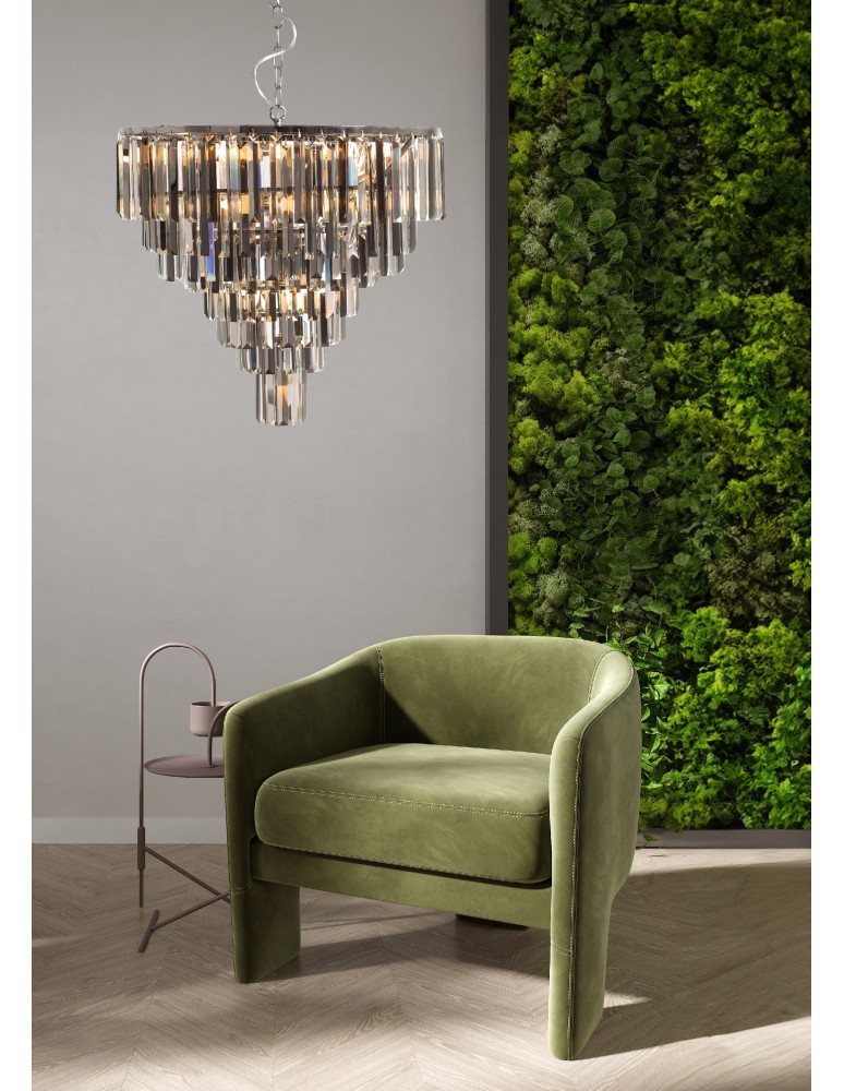 Lampy wiszące - Zuma Line Versailles Lampa Wisząca Chrom/Przezroczysty Dymiony 17701/20 - product kolory-swiatla.pl 3