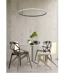 Lampy wiszące okręgi - Zuma Line Claud Wisząca Ring z Przełącznikiem Barwy Światła 3000K/4000K/6000K Czarny/Drewno 22808-Wood - product 5