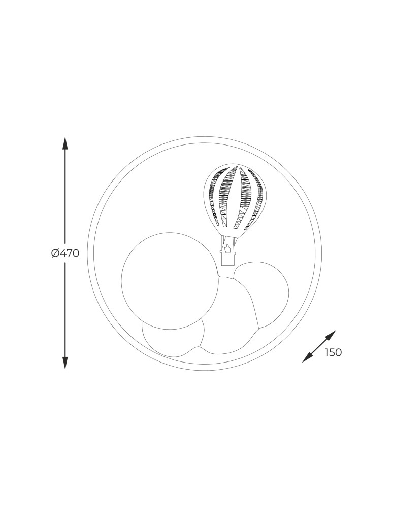 Zuma Line Focus Lampa Sufitowa Dziecięca 3-stopniowe ściemnianie Kolorowa MX4148-1-DWFD