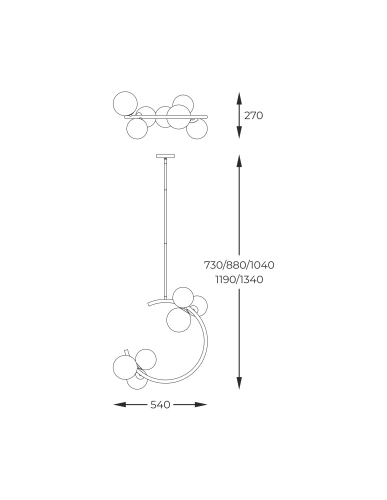 Zuma Line Molecule Lampa Wisząca Złoto Francuskie P0454-06Q-F7Aa