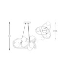 Lampy wiszące - Zuma Line Arlon Lampa Wisząca Matowy Złoty/Dymne Szare Szkło/Bursztynowe Szkło Md4922-5-Egbdn - product 4